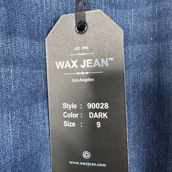2/$30 NWT Wax Jean Wide Flare Denim Mid-rise Dark Wash 9 #A1604 - Picture 7 of 8